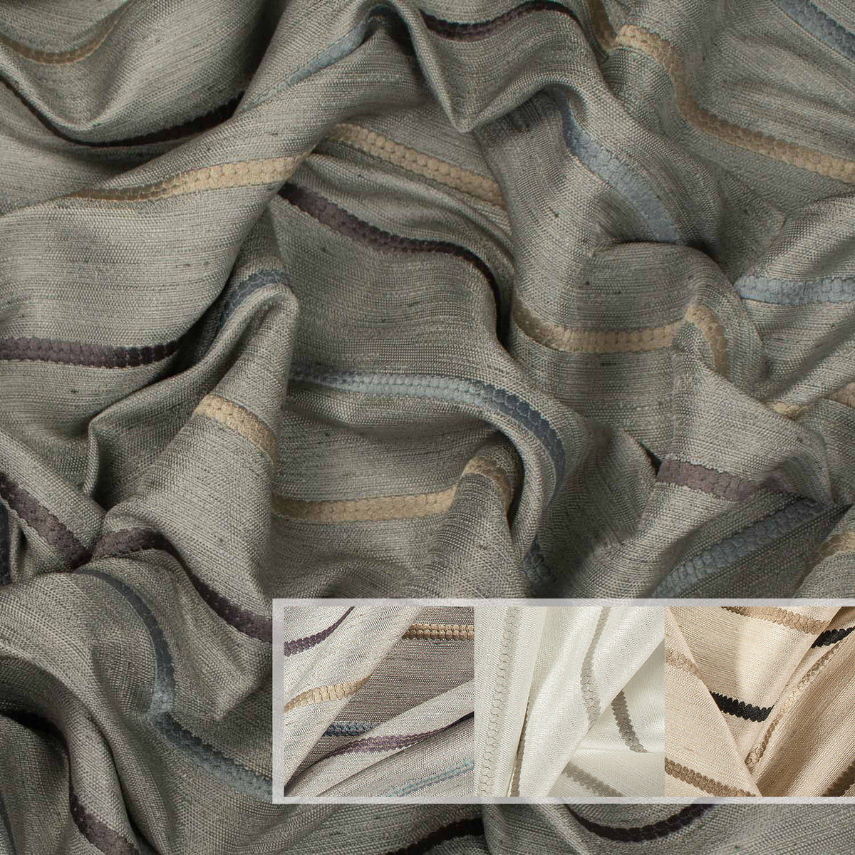 Darwin by Zepel Curtaining/Upholstery LinenLook Stripes Jacquards