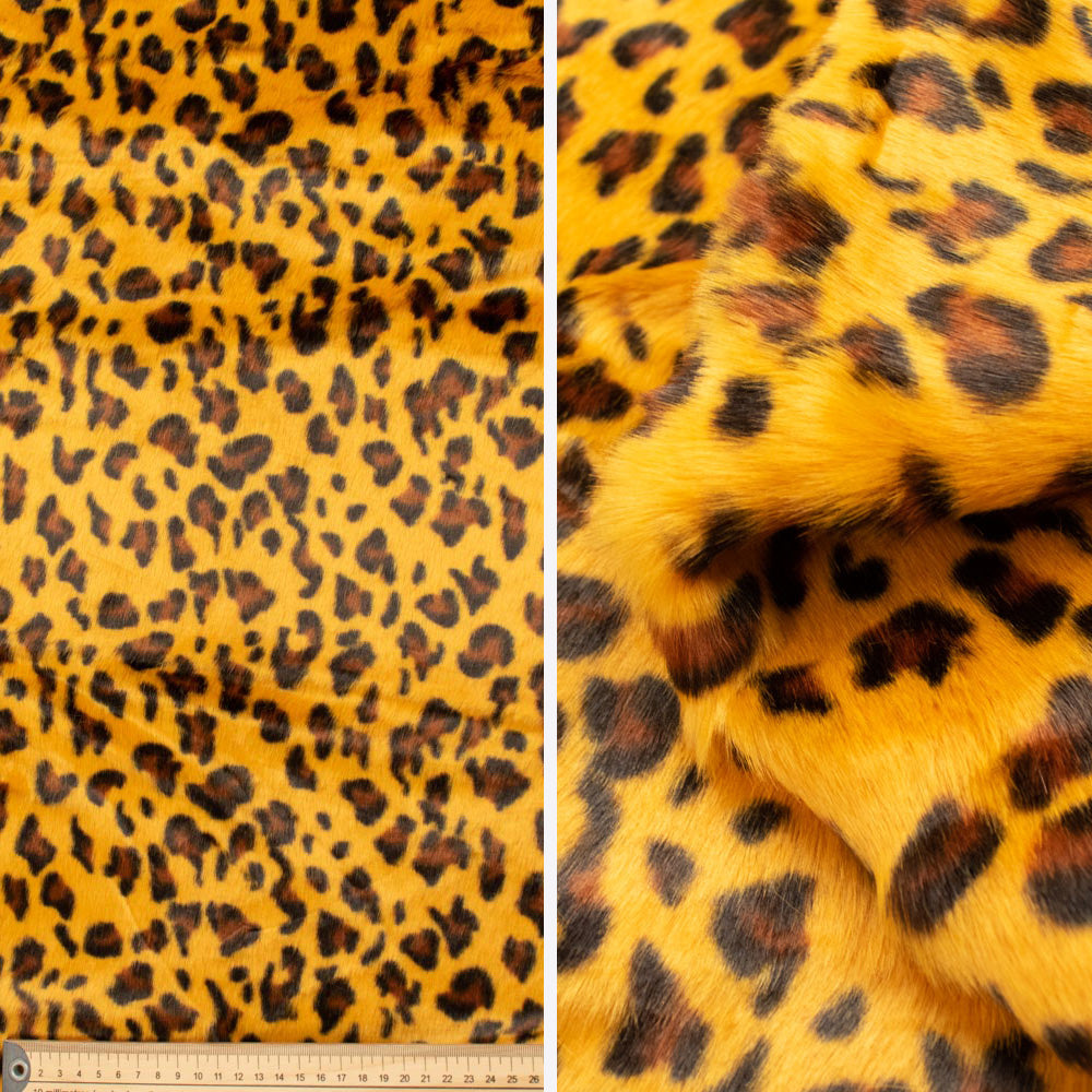 Thick Fur Fabric Black Leopard - yycraft