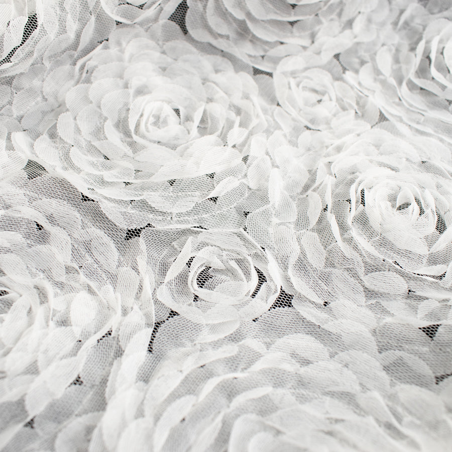 1528 White 3D Embellished Lace  Wholesale Fabric Australia - Buy Lace,  Silk & Bridal Fabric – Silk World