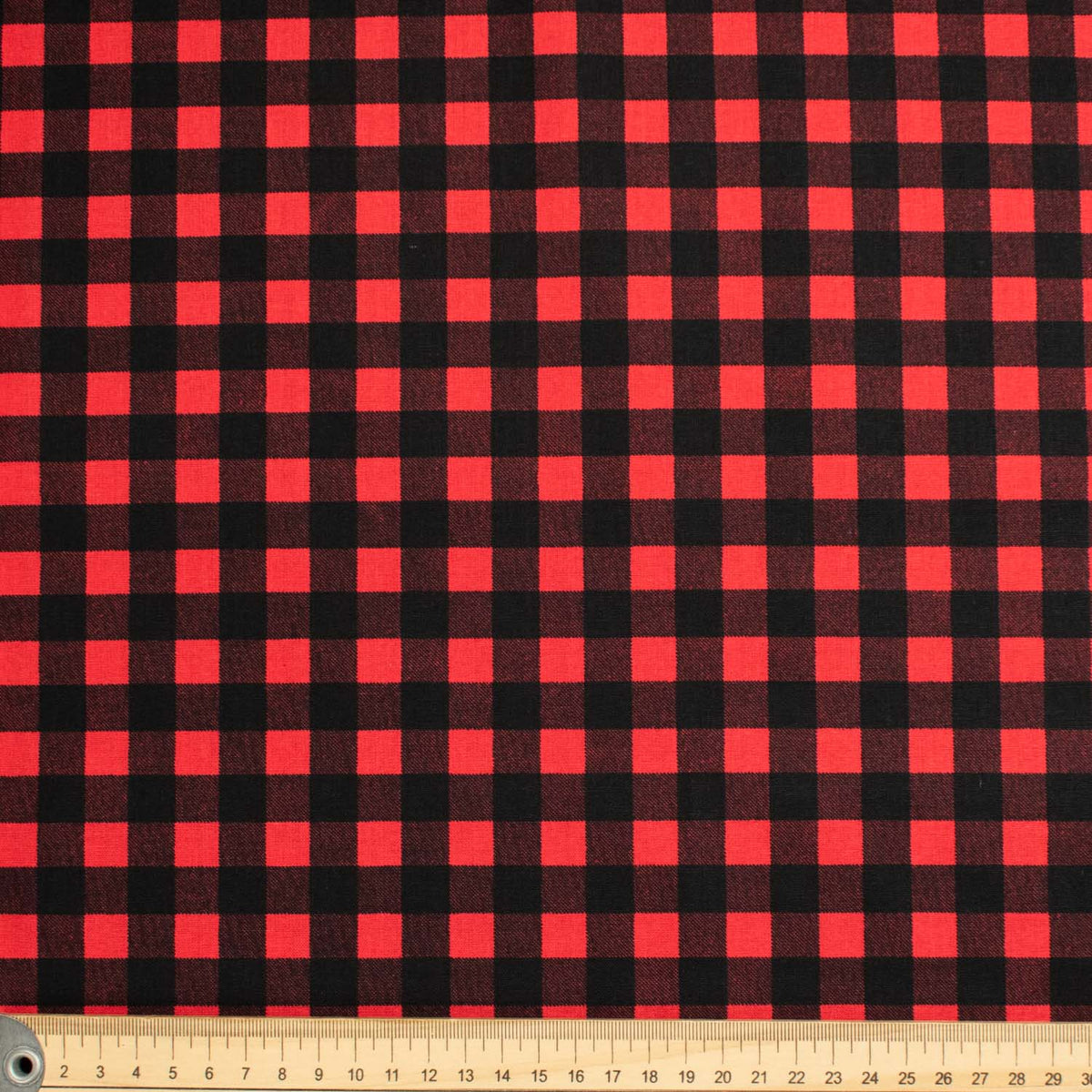 Red & Black Checks Cotton Frock – Medium to 3XL main image 1