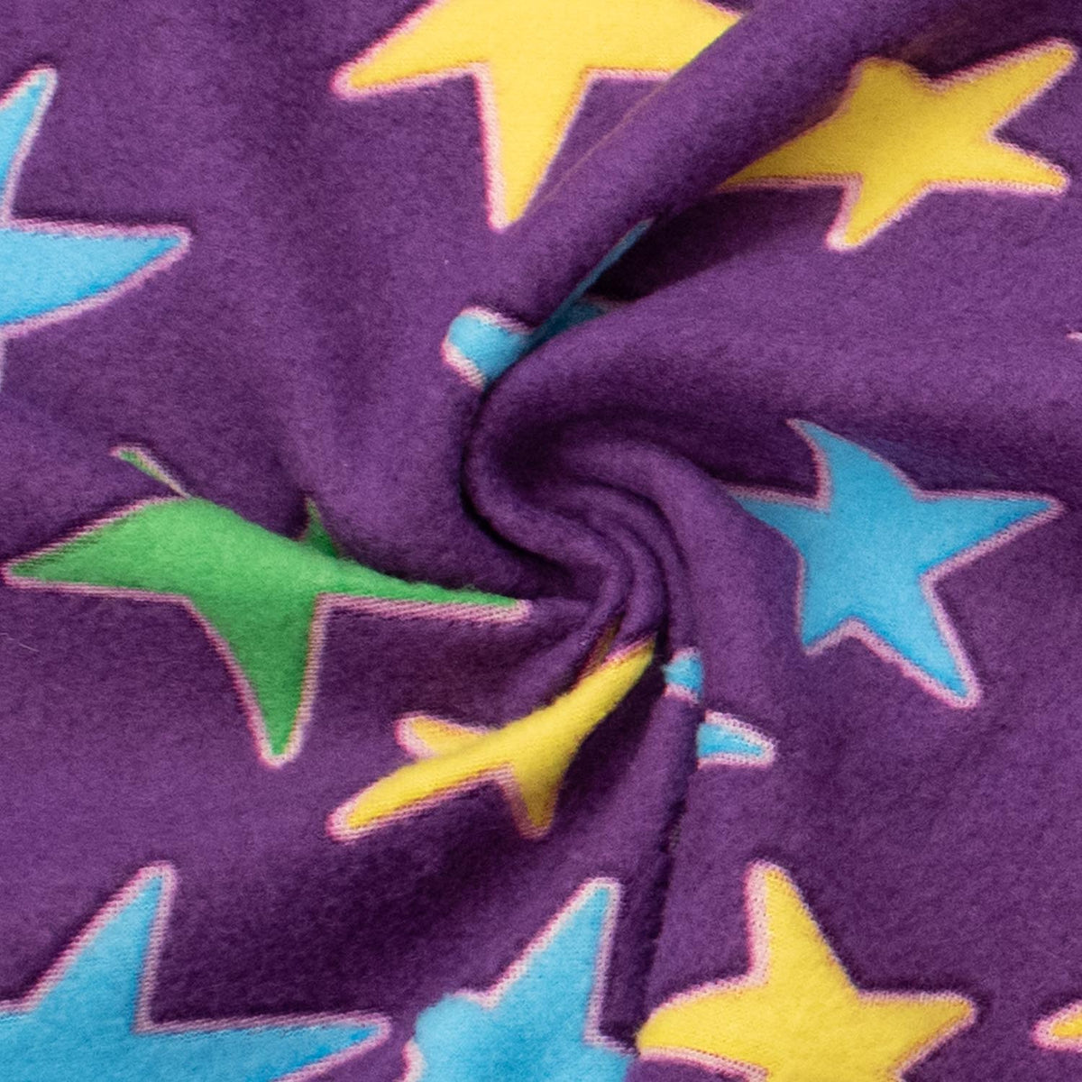 Funky Stars on Purple Printed Polar Fleece Design 188 Homecraft Textiles