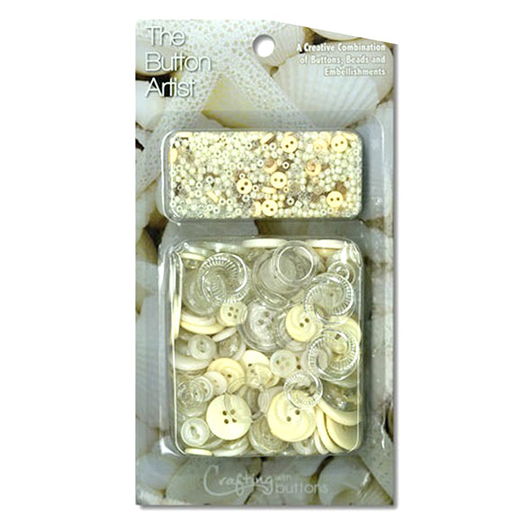 The Button Artist Buttons & Beads Bulk Pack Cream Homecraft Textiles