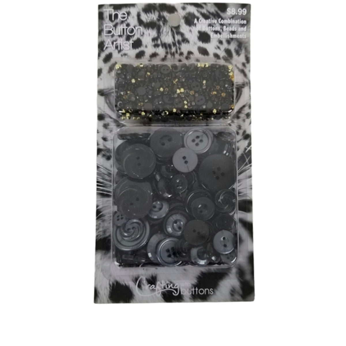 The Button Artist Buttons & Beads Bulk Pack Black Homecraft Textiles