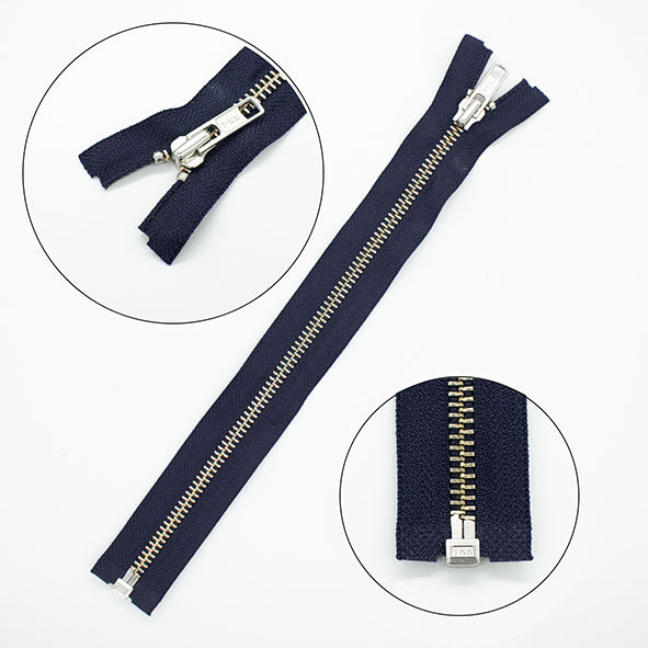 thumbnail image 2 of YKK Heavy Duty Open End Zipper - Navy, 22.5 Inch (57cm), Chunky Plastic Teeth, No. 8 2 of 5