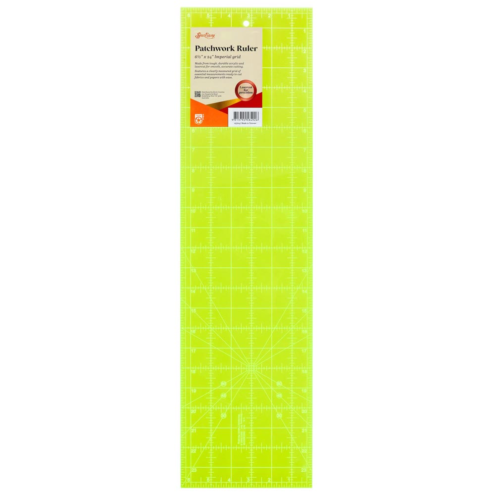 Sew Easy Fluoro Quilt Ruler – 6½" x 24"