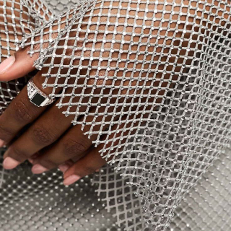 Rhinestone/Diamante Stretch Mesh