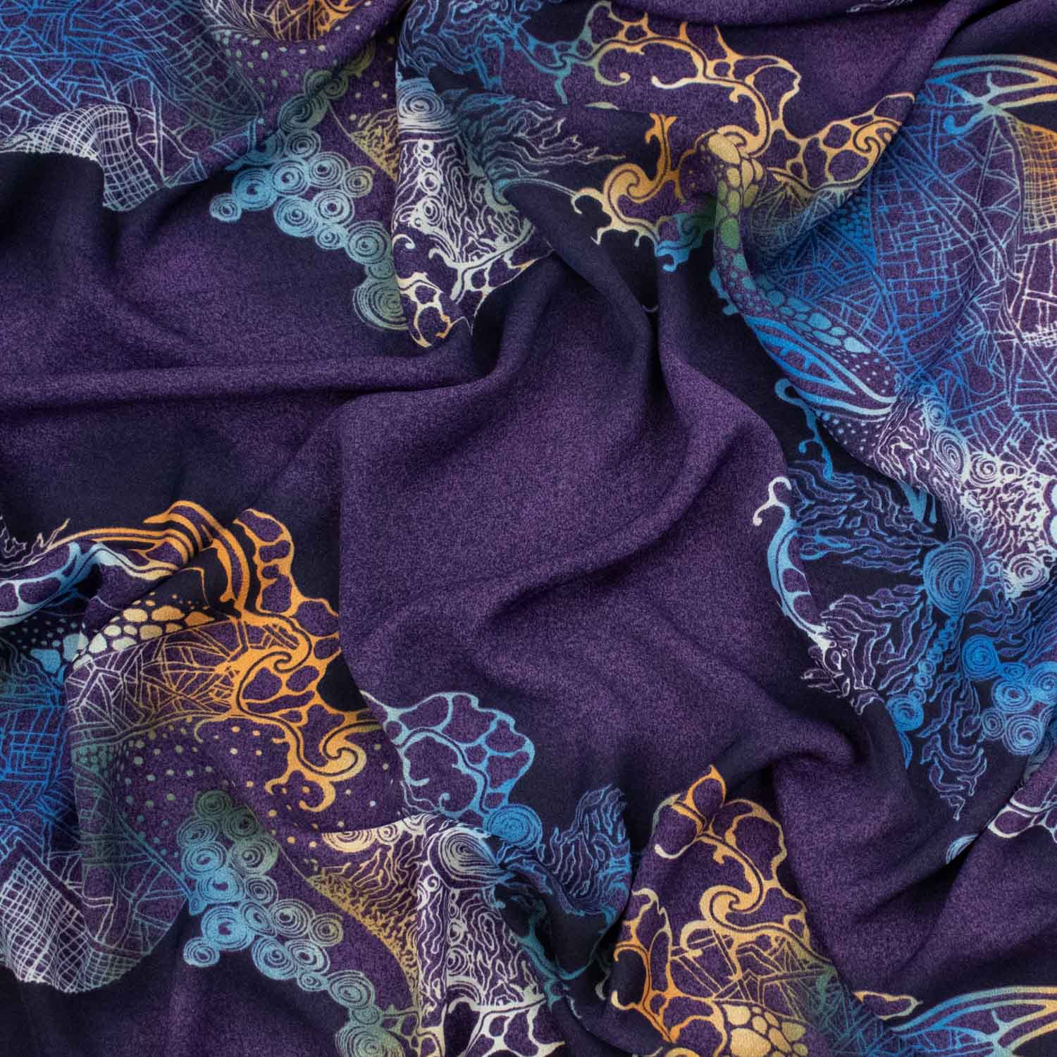 Fine Satin Prints Design-658 Abstract Purple