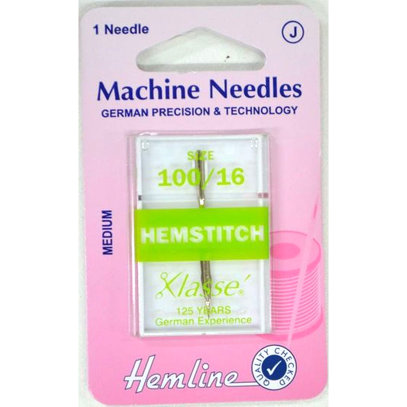 Hemline Sewing Machine Wing Needle Hemstitch Size 100/16 - Pack of 1 Needle