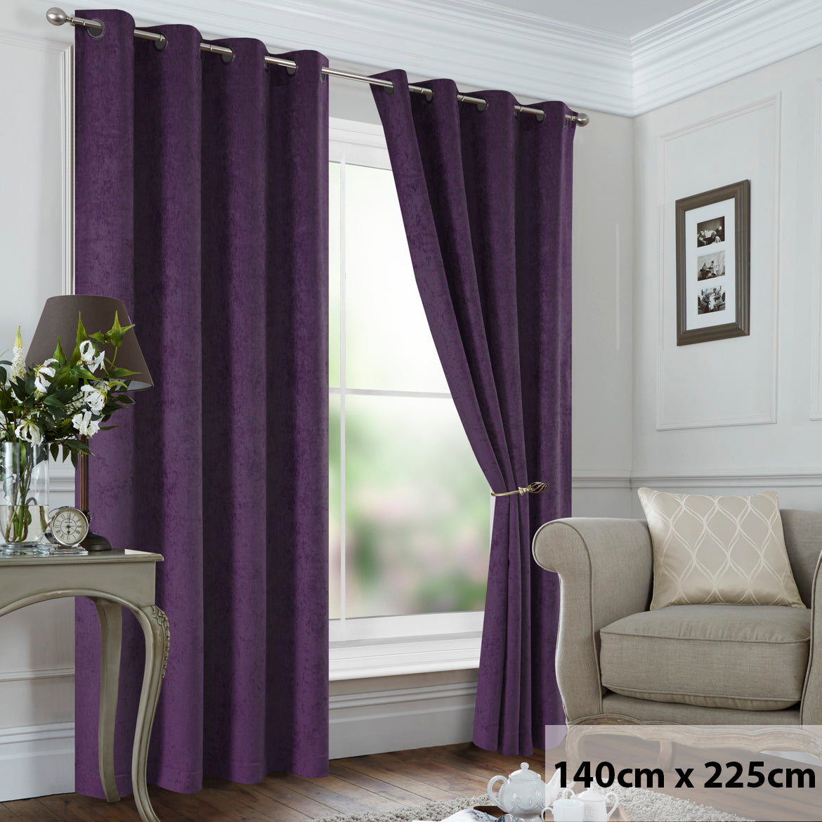Elysian Chenille Eyelet Curtain