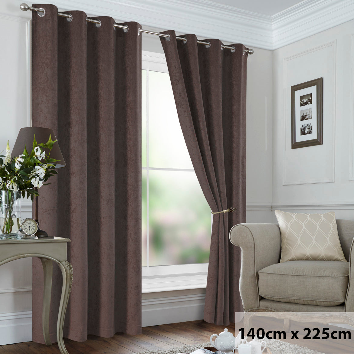Elysian Chenille Eyelet Curtain