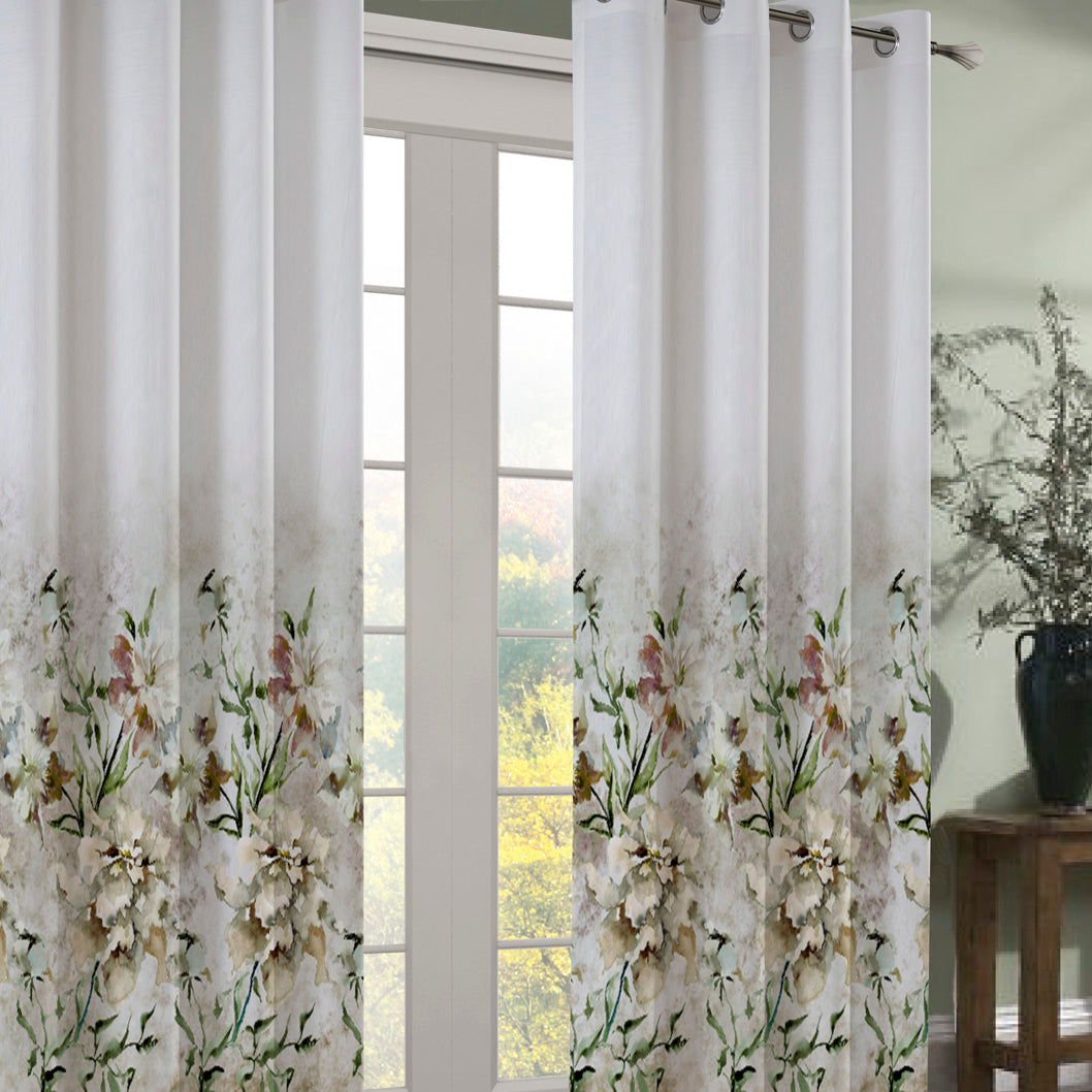 280CM Wide Magnolia Bloom Floral Printed Curtaining/Upholstery Fabric