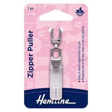 Hemline Zipper Puller - Silver & Clear