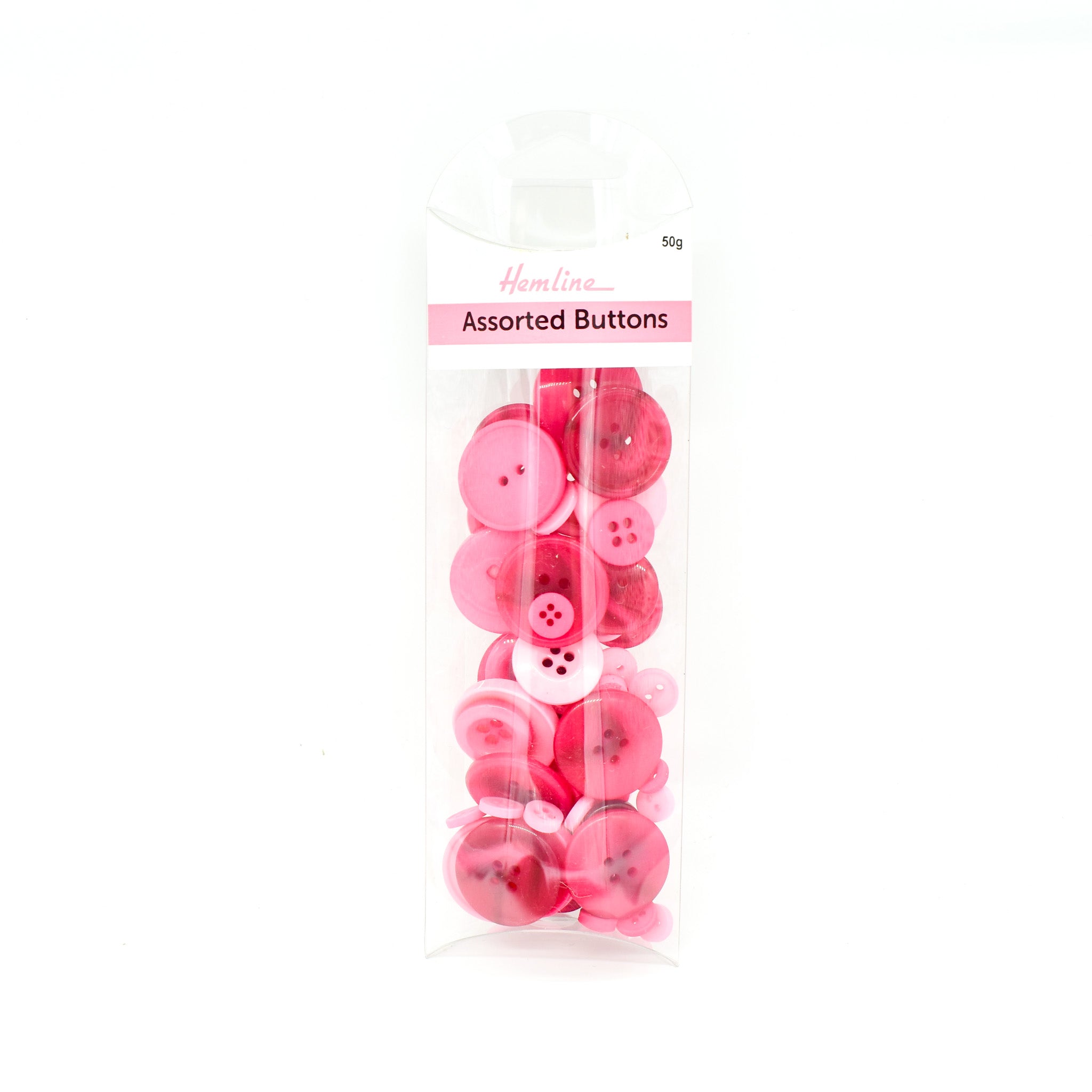 Hemline Assorted  Buttons Pink