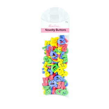 Hemline Assorted  Buttons Alphabets and Numbers