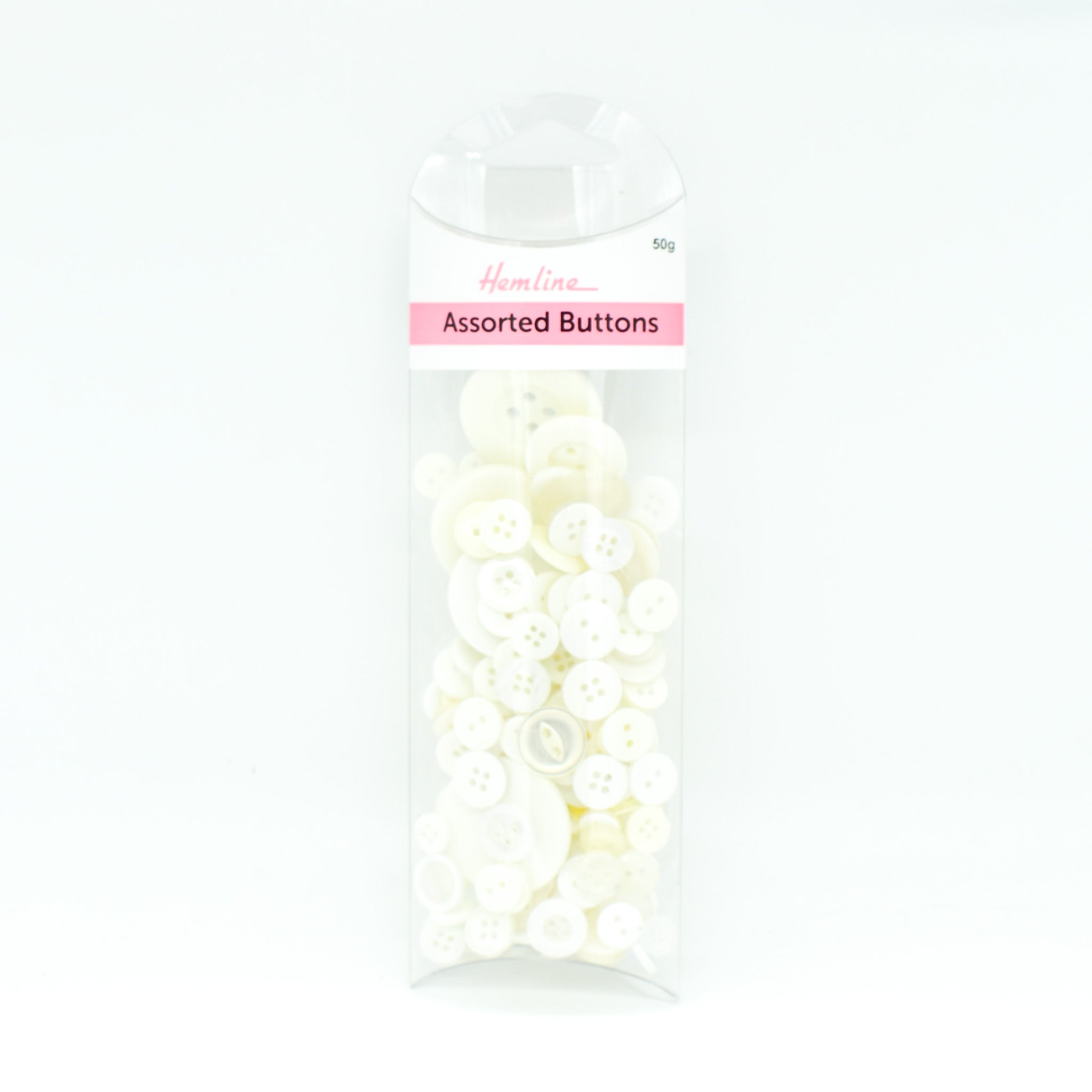 Hemline Assorted  Buttons White