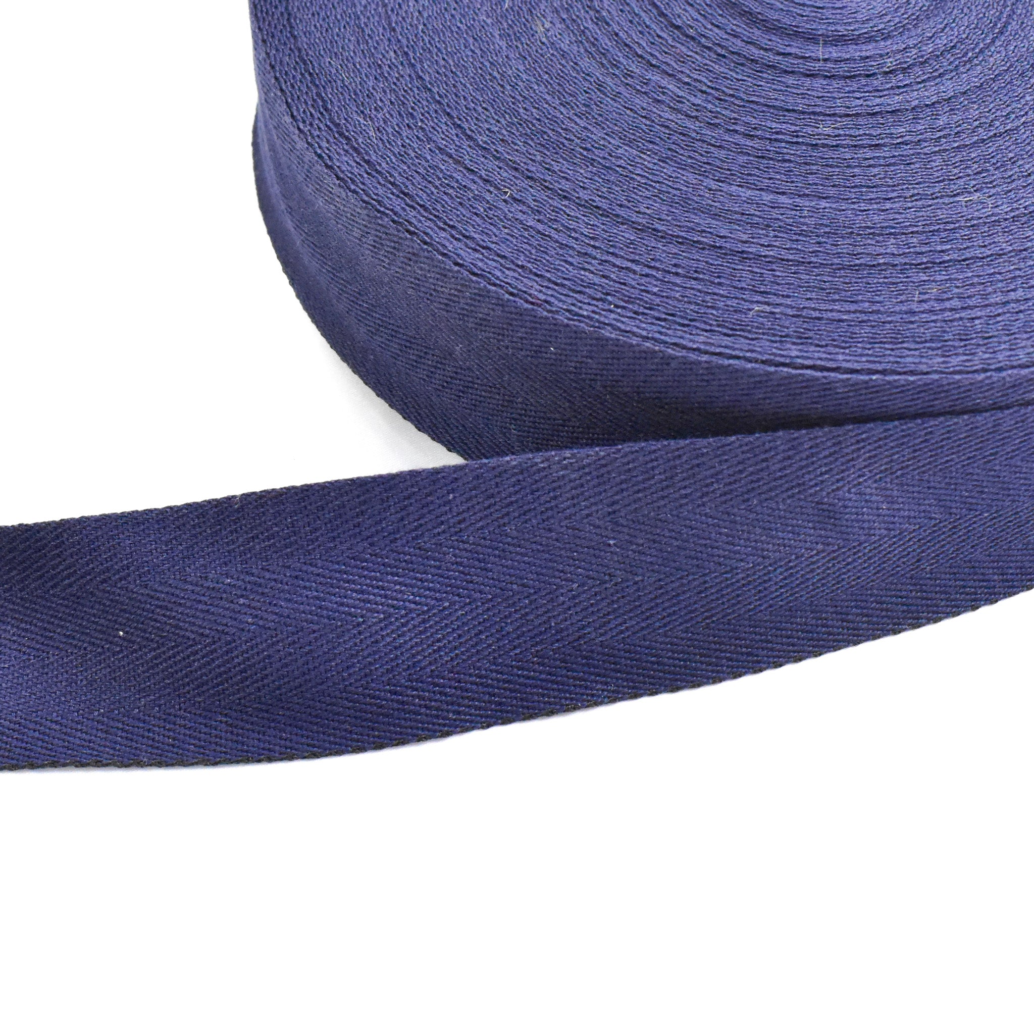 100% Herringbone Cotton Tape - Navy 50MM