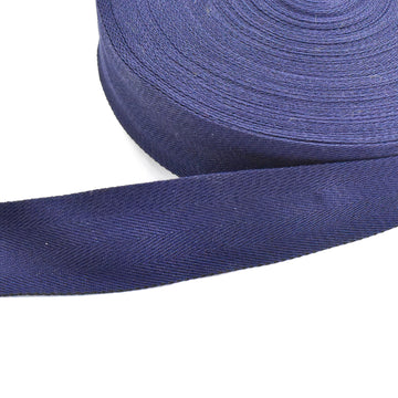 100% Herringbone Cotton Tape - Navy 50MM
