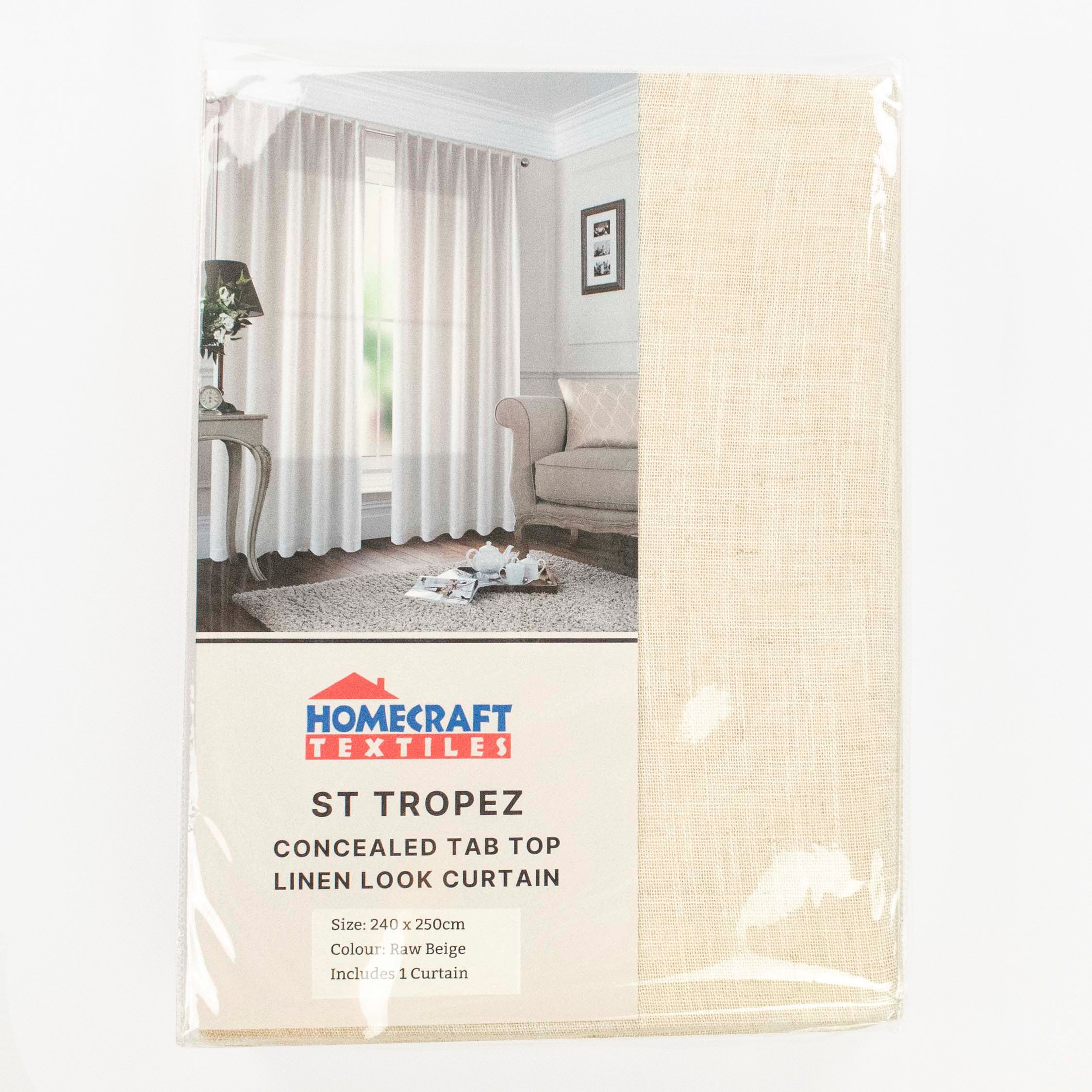 St Tropez Linen Blend Concealed Tab Ready to Hang Curtain