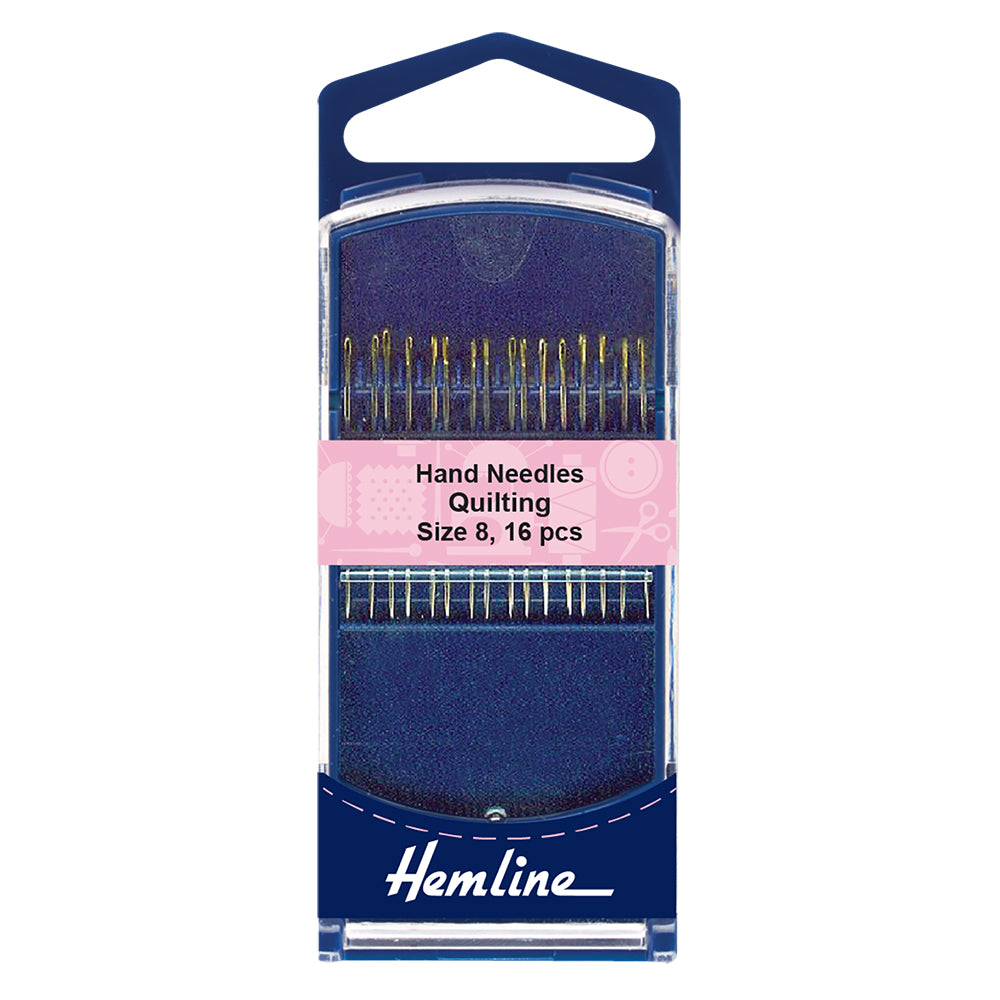 Hemline Hand Needle Quilting 16 Pack - Size 8 - Gold Eye