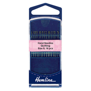 Hemline Hand Needle Quilting 16 Pack - Size 9 - Gold Eye