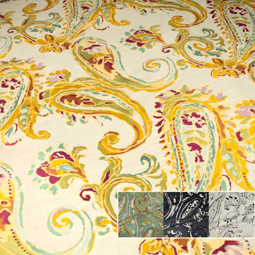 Turkish Curtaining/Upholstery Embroidered Reversible Paisley Brocade