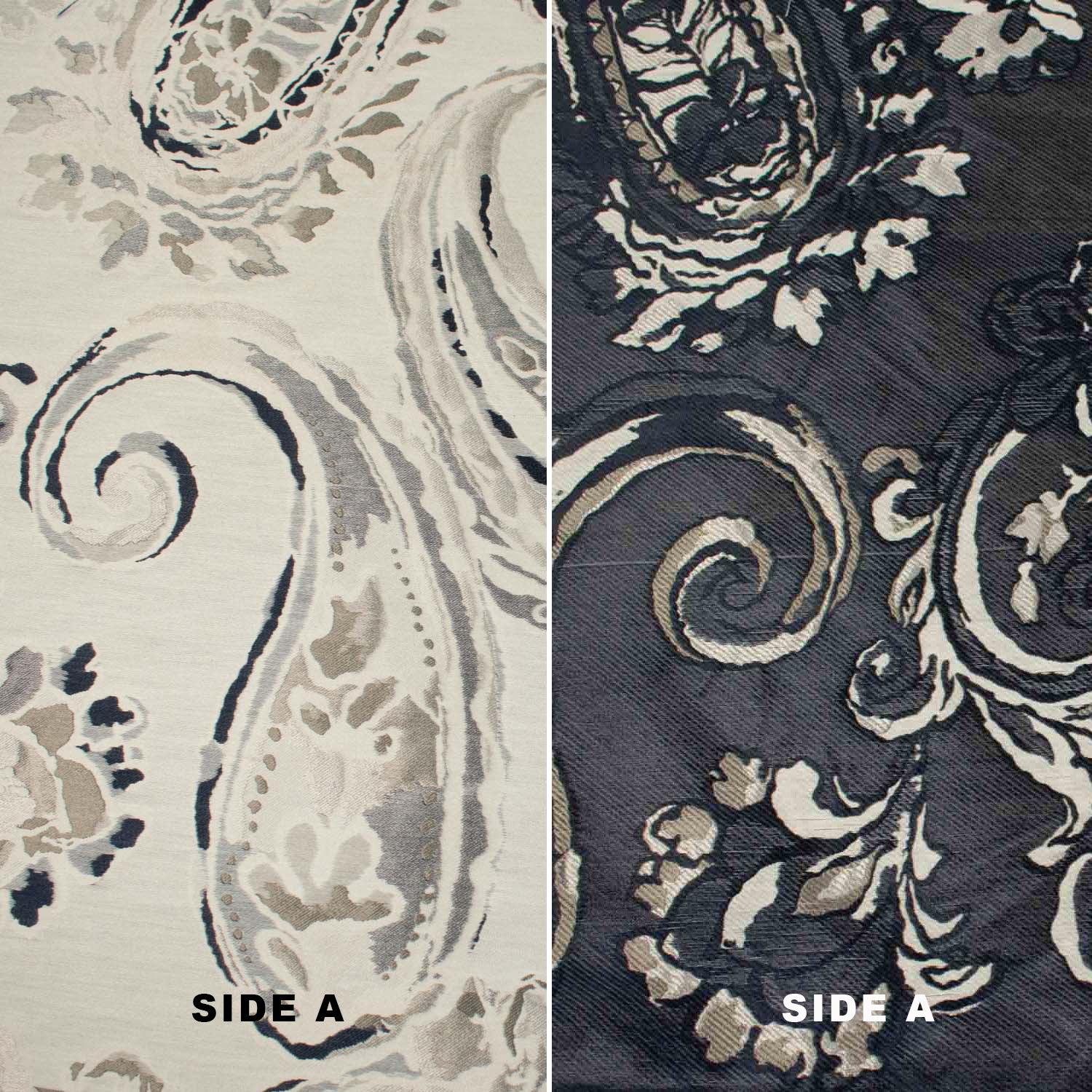 Turkish Curtaining/Upholstery Embroidered Reversible Paisley Brocade