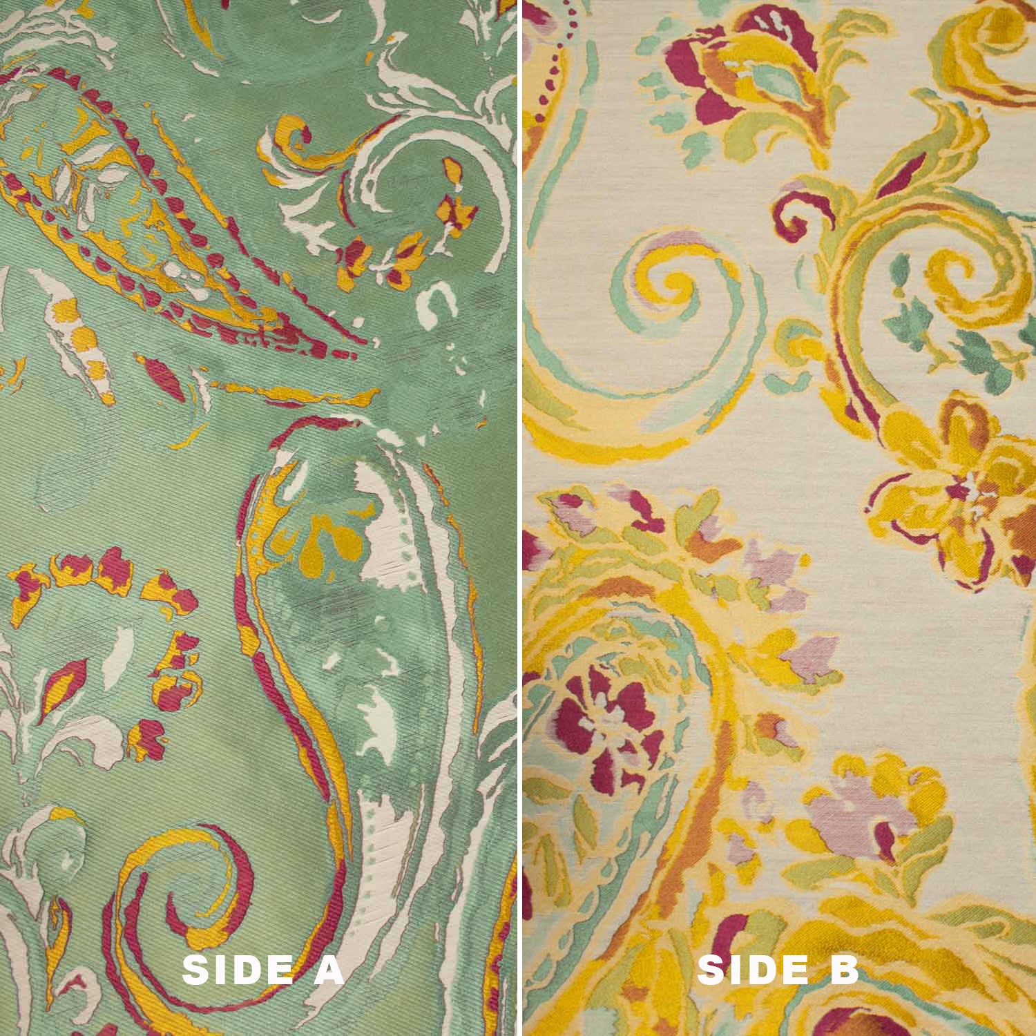 Turkish Curtaining/Upholstery Embroidered Reversible Paisley Brocade