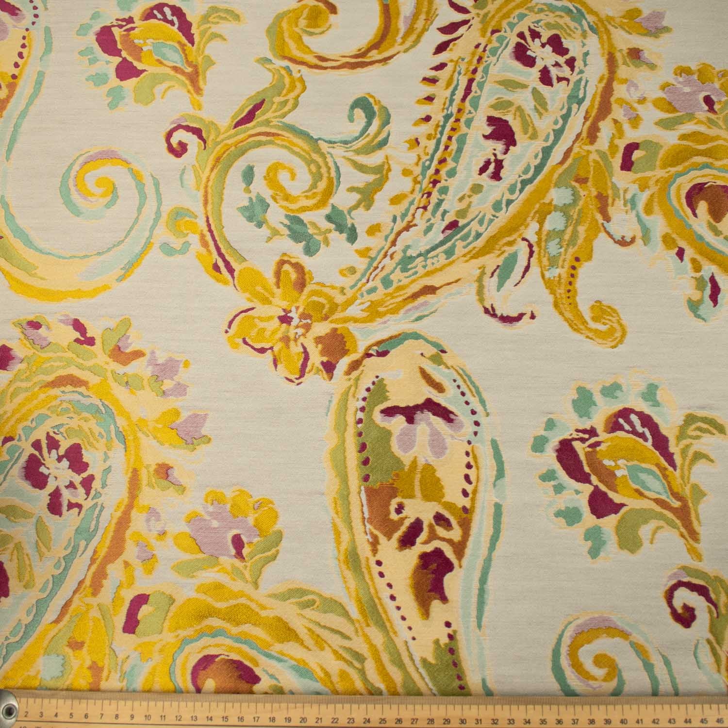 Turkish Curtaining/Upholstery Embroidered Reversible Paisley Brocade