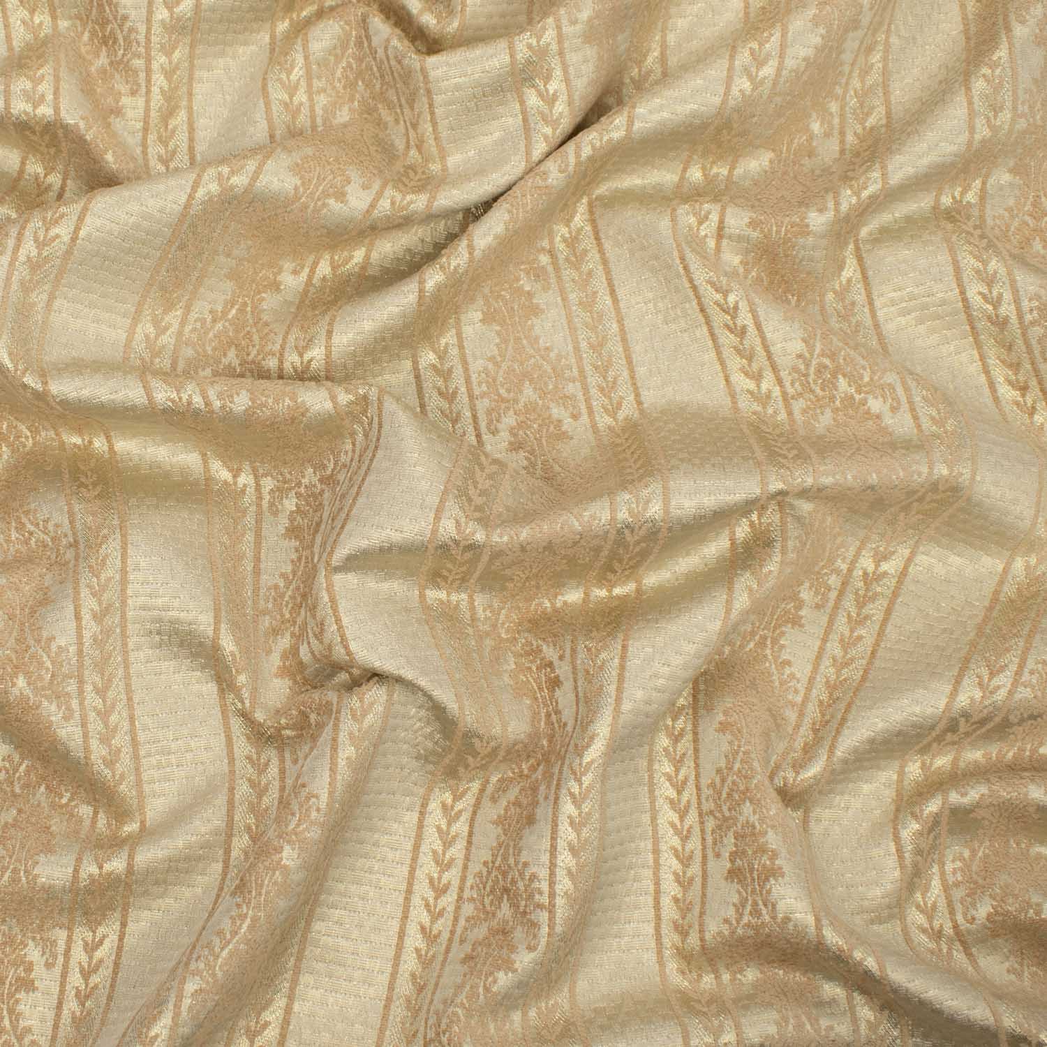 Turkish Curtaining/Upholstery Embroidered Vintage Vines Stripes Jacquard