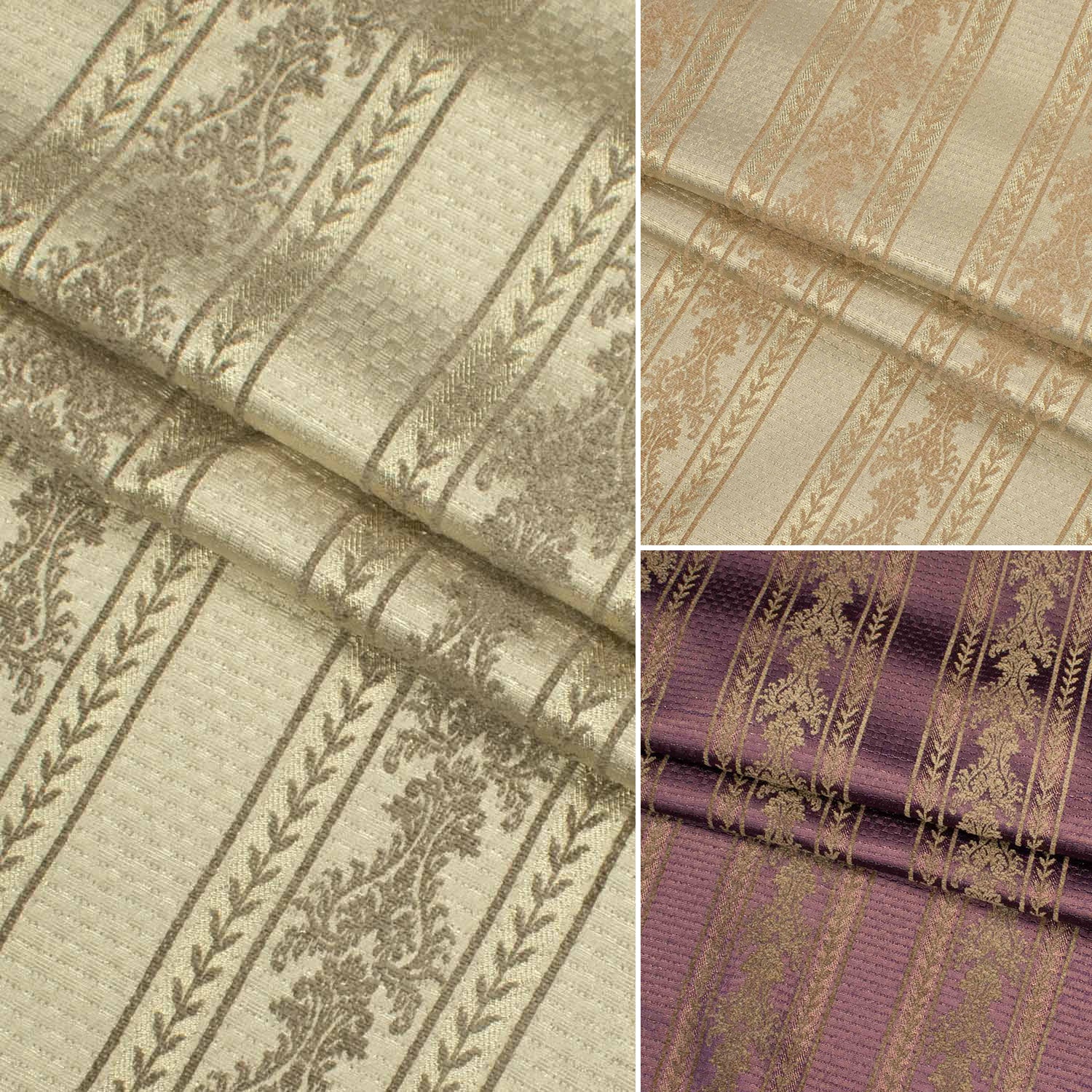 Turkish Curtaining/Upholstery Embroidered Vintage Vines Stripes Jacquard