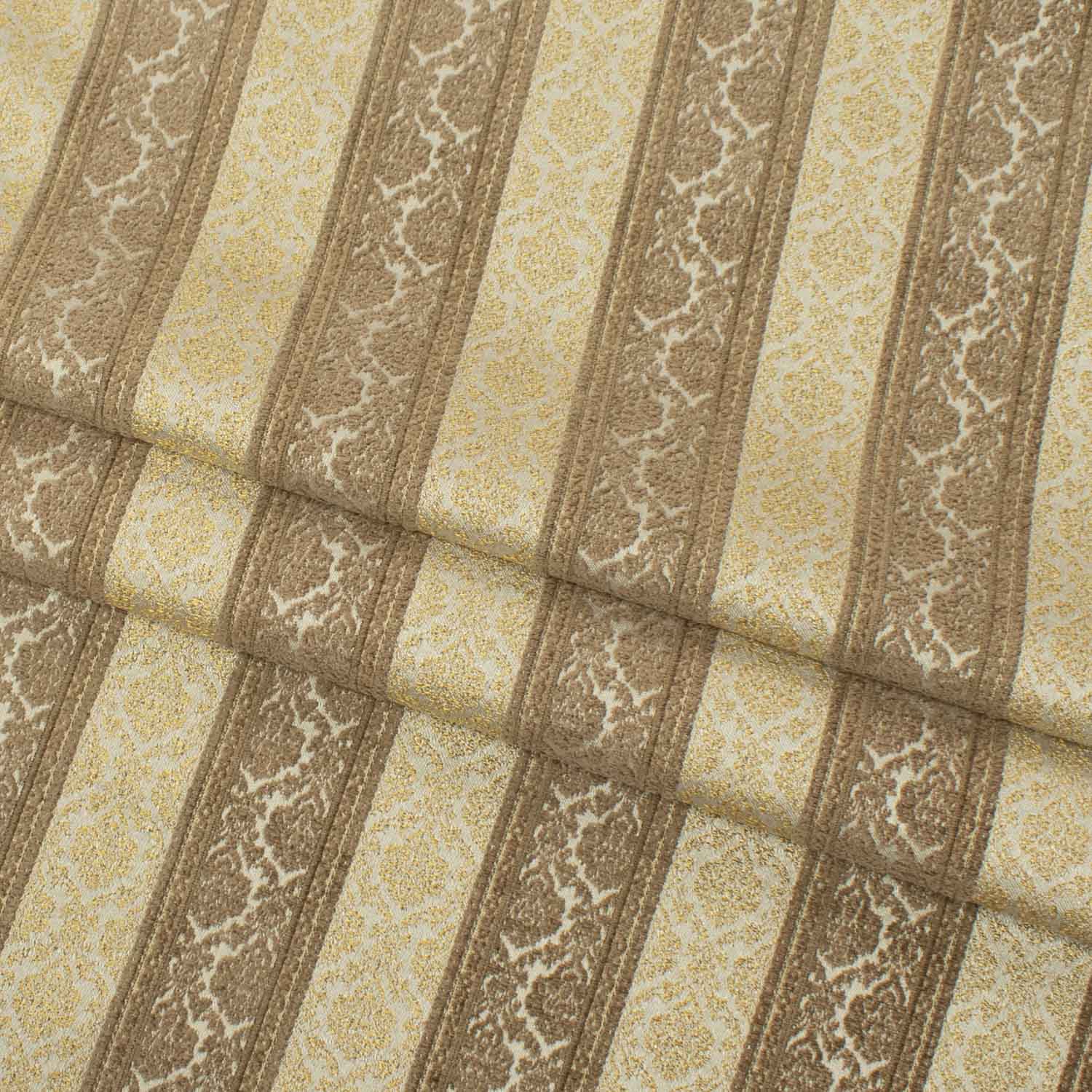 Turkish Curtaining/Upholstery Embroidered Vintage Stripes Chenille Jacquard