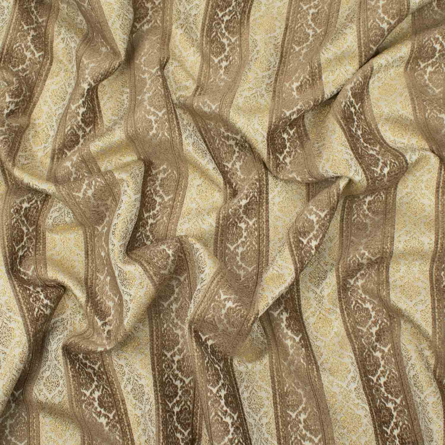 Turkish Curtaining/Upholstery Embroidered Vintage Stripes Chenille Jacquard