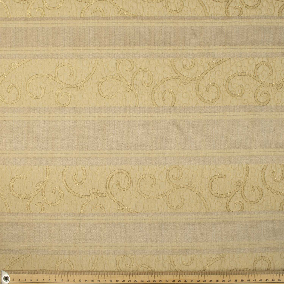 Turkish Curtaining/Upholstery Embroidered Glitter Vines Stripes Jacquard