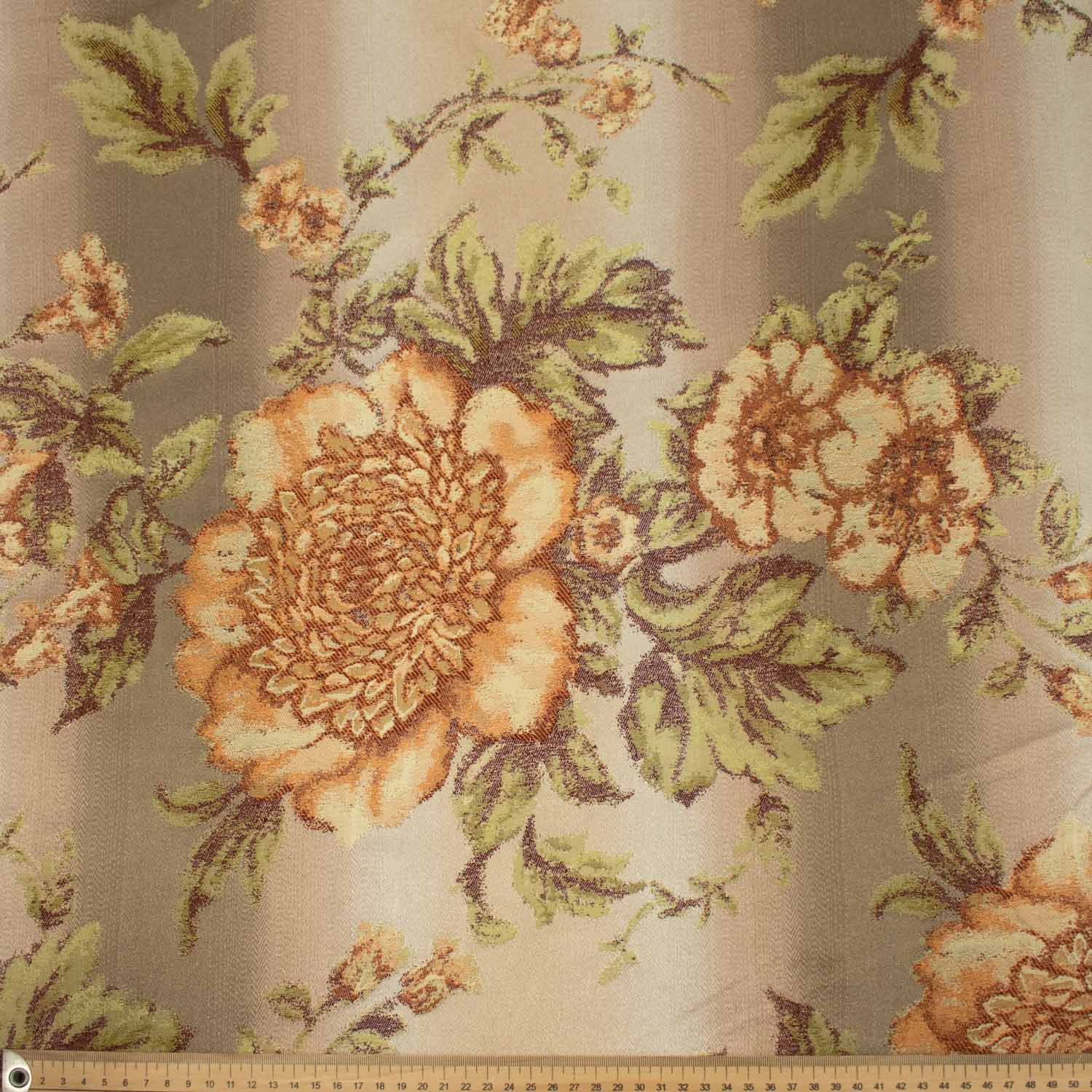 Turkish Curtaining/Upholstery Large Floral Brocade on Ombré Shaded Beige