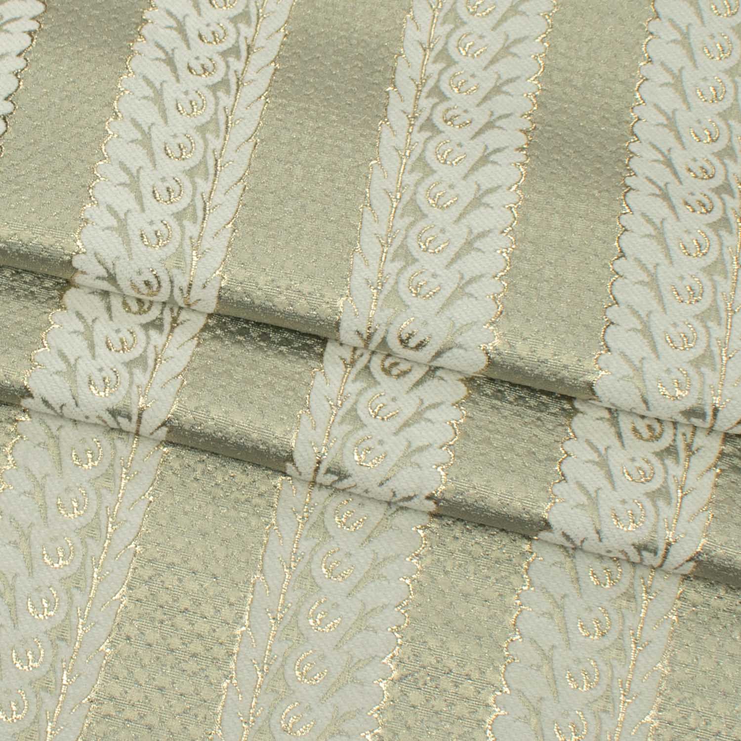 Turkish Curtaining/Upholstery Embroidered Glitter Lace Stripes Jacquard