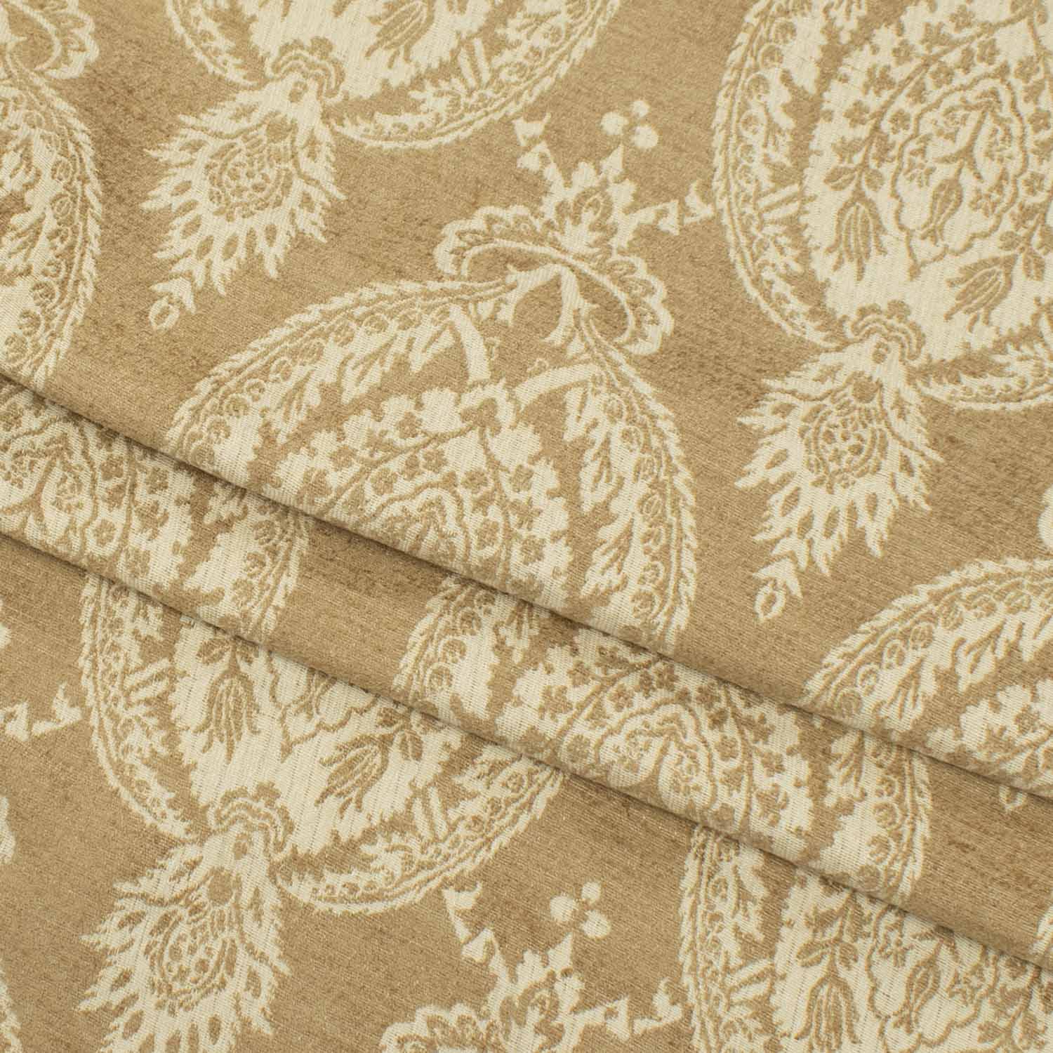 Turkish Curtaining/Upholstery Beige Baroque Jacquard
