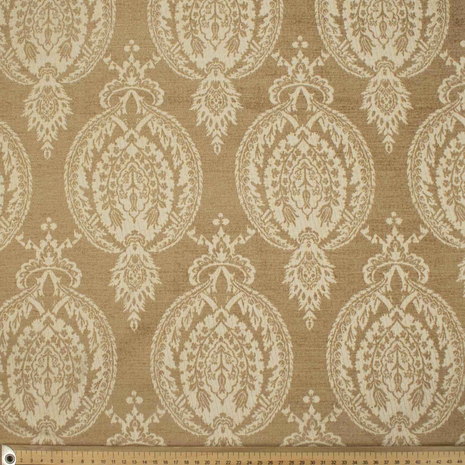 Turkish Curtaining/Upholstery Beige Baroque Jacquard
