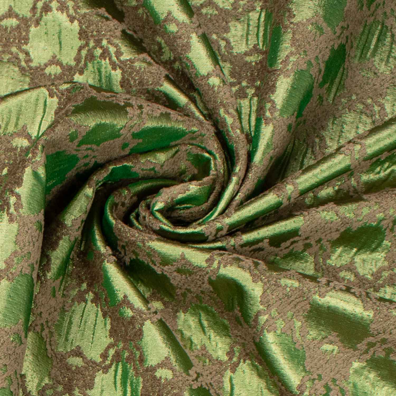 Turkish Curtaining/Upholstery Shiny Green Geometirc Jacquard