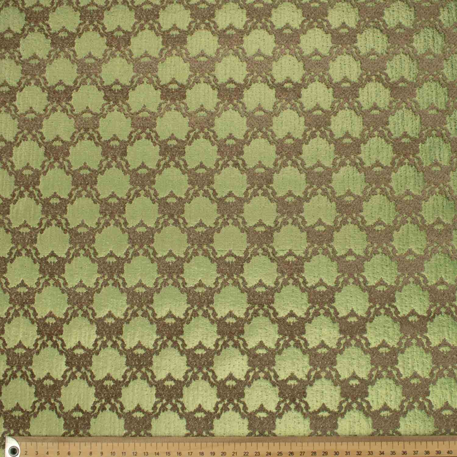 Turkish Curtaining/Upholstery Shiny Green Geometirc Jacquard