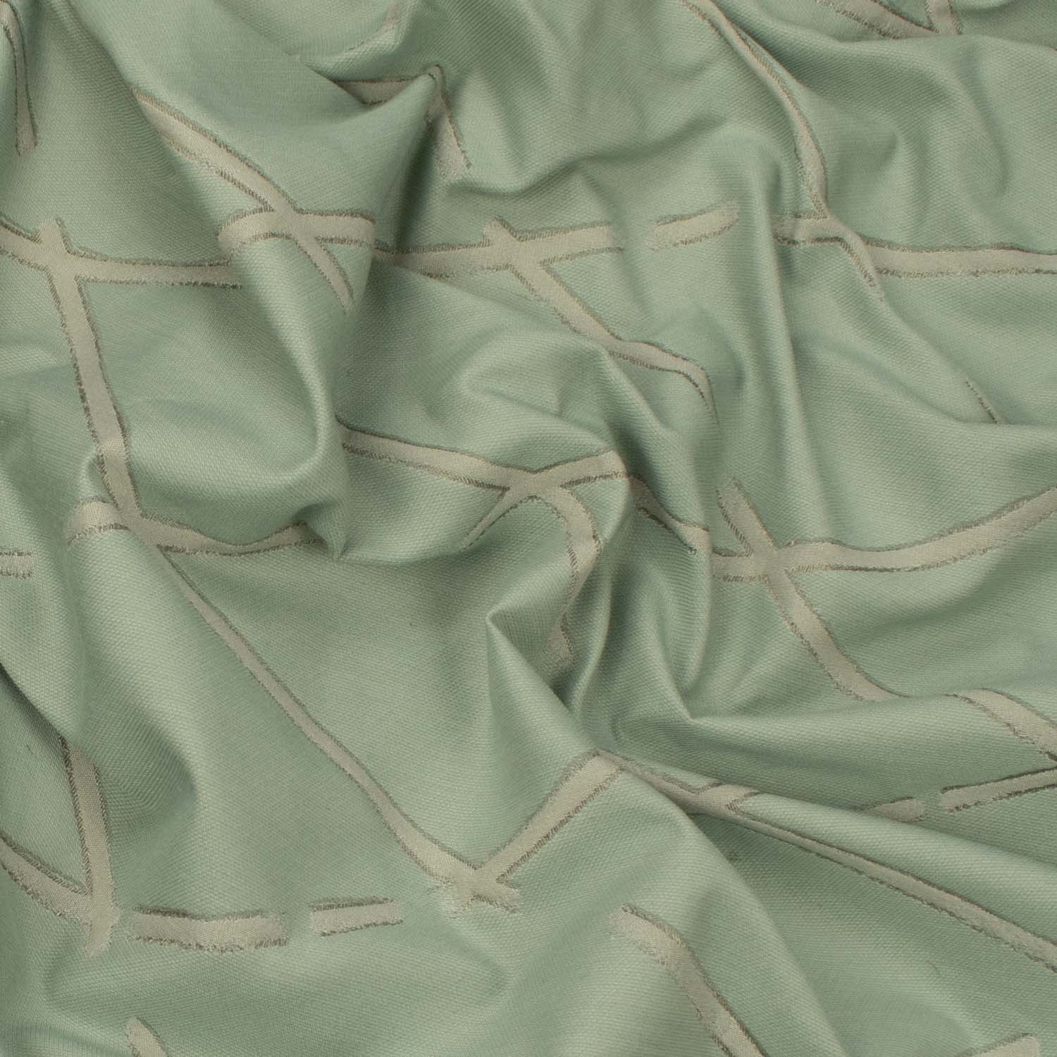 Turkish Curtaining/Upholstery Mint Geometirc Jacquard