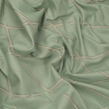 Turkish Curtaining/Upholstery Mint Geometirc Jacquard