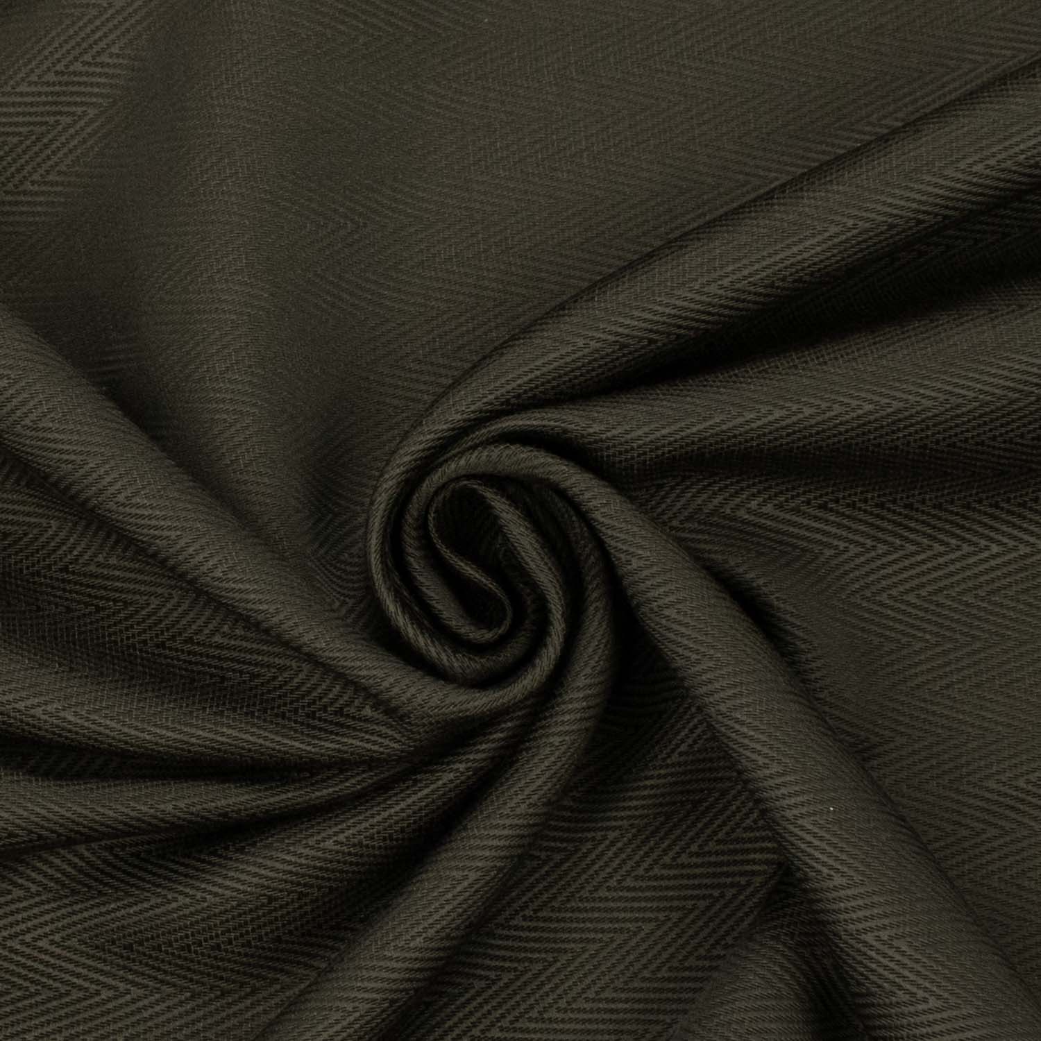 Turekish Curtaining/Upholstery Dark Brown Herringbone Jacquard