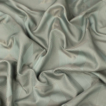 Turkish Curtaining/Upholstery Silver Geometirc Jacquard