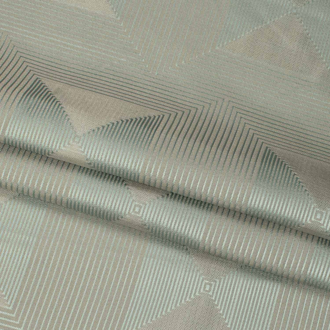 Turkish Curtaining/Upholstery Silver Geometirc Jacquard