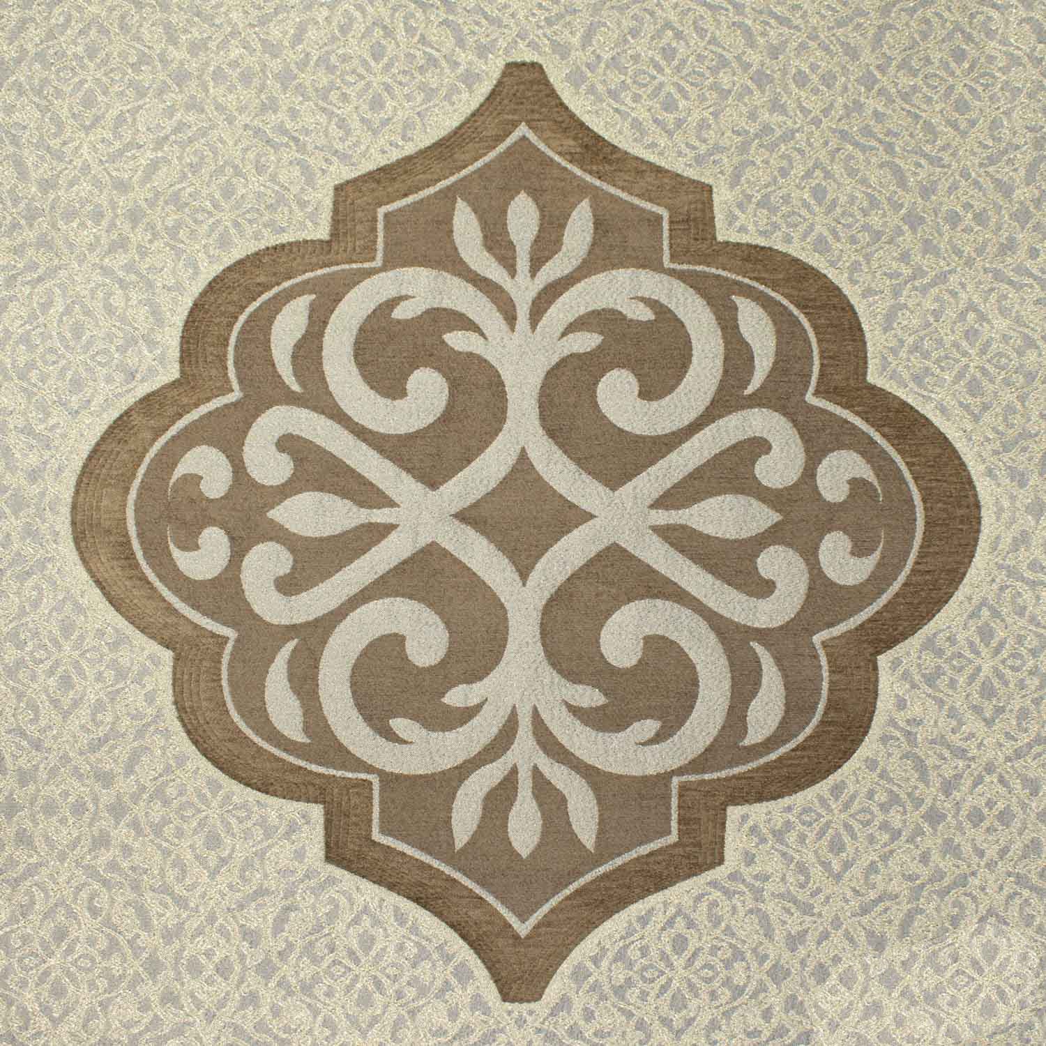 Turkish Curtaining/Upholstery Glitter Vintage Floral Reversible Chenille Brocade