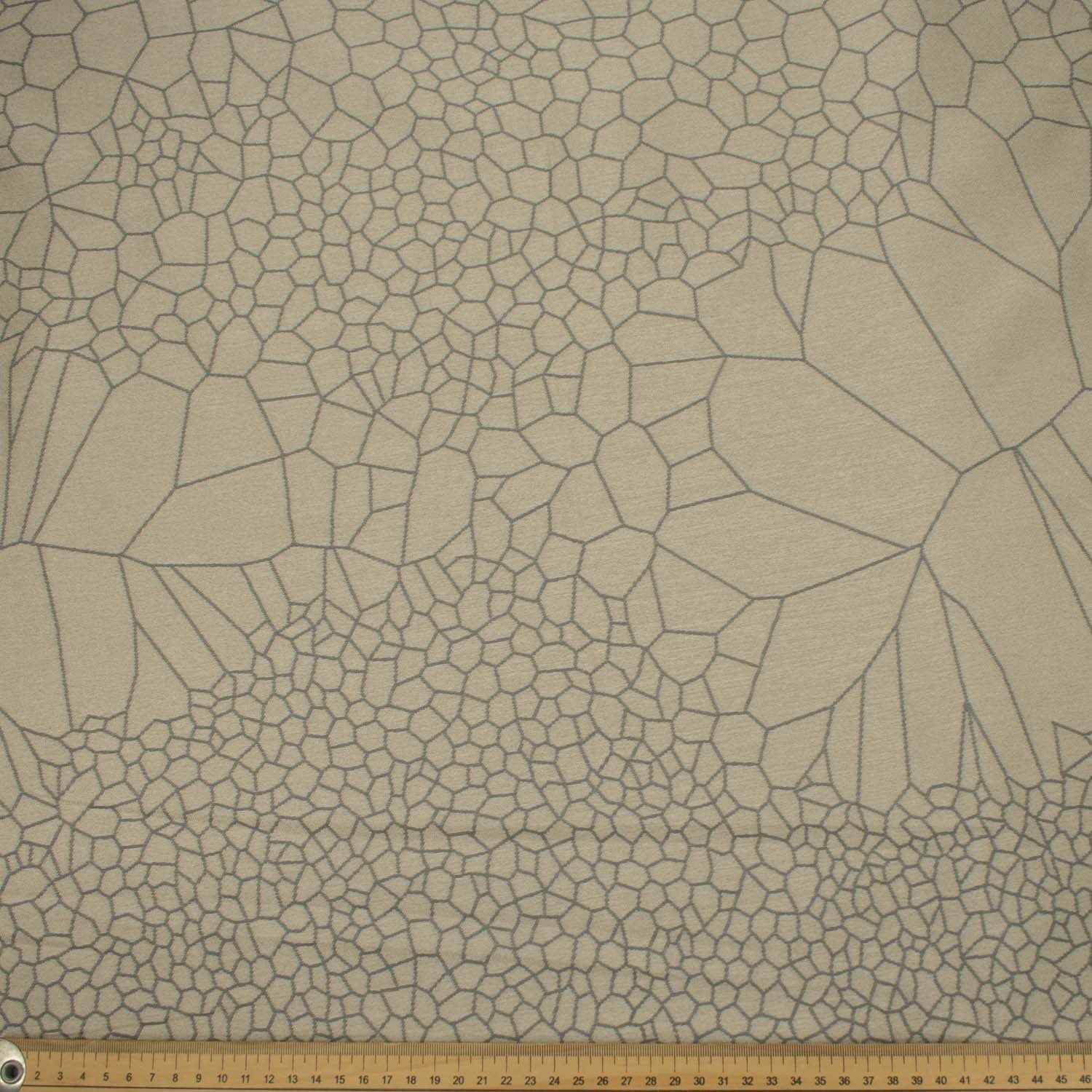 Turkish Curtaining/Upholstery Ivory & Grey Reversible Geometirc Jacquard