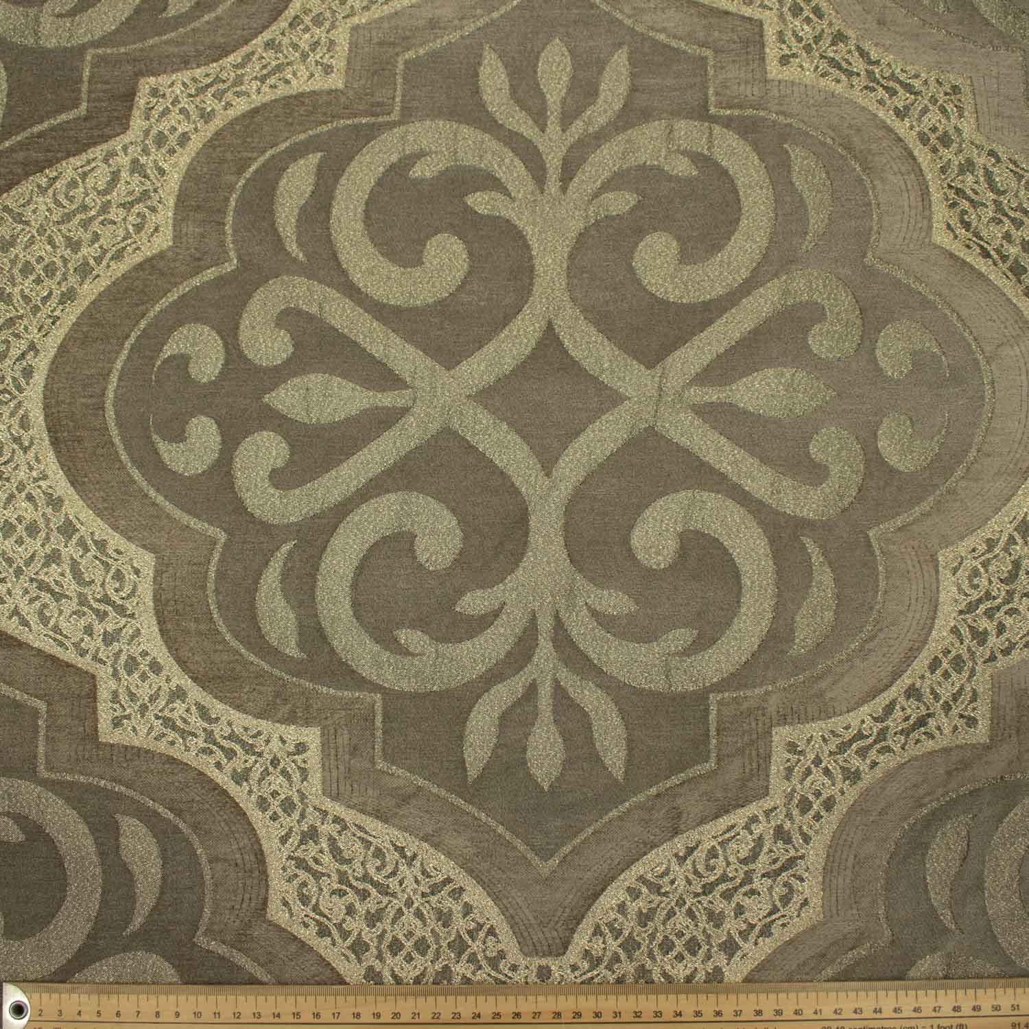 Turkish Curtaining/Upholstery Metallic Vintage Floral Reversible Chenille Brocade