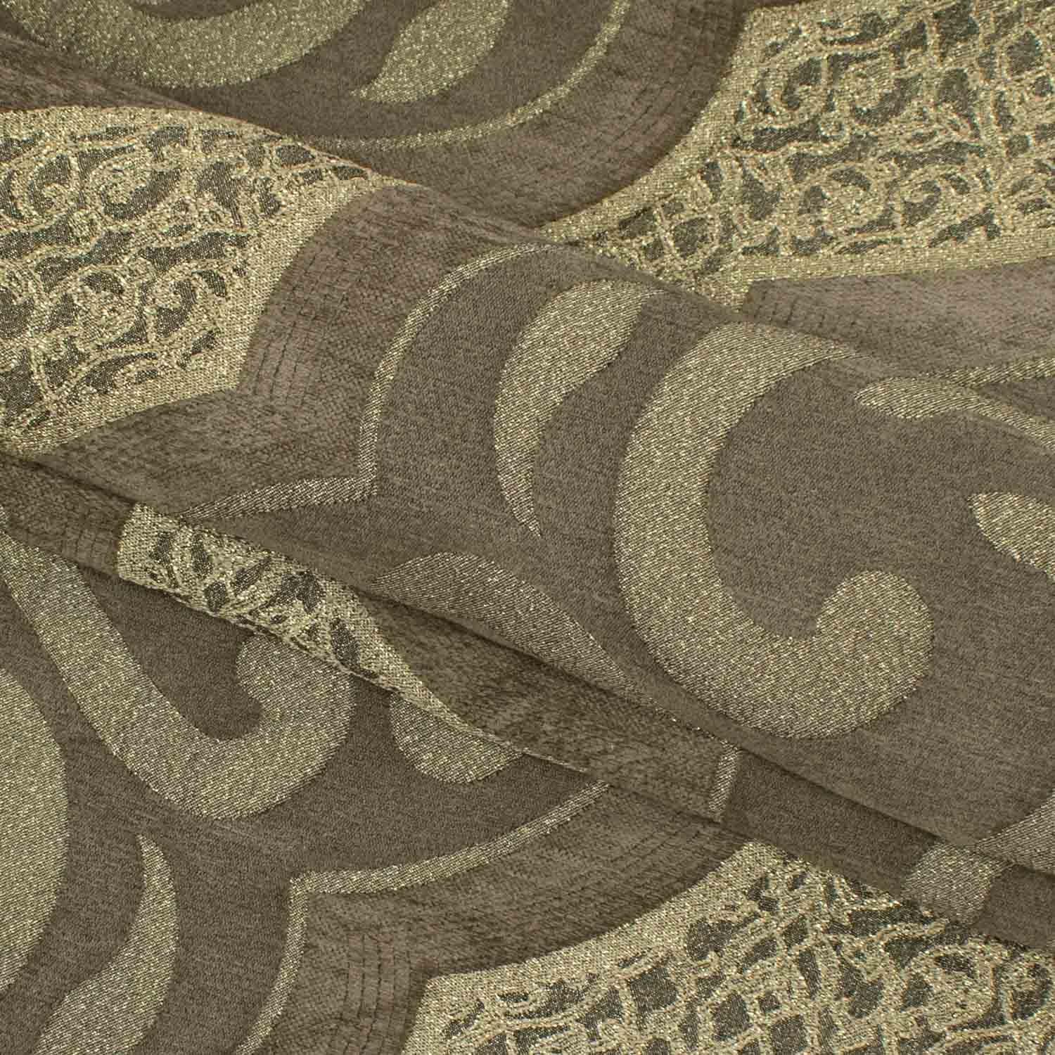 Turkish Curtaining/Upholstery Metallic Vintage Floral Reversible Chenille Brocade