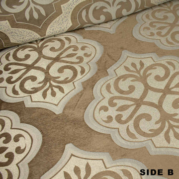 Turkish Curtaining/Upholstery Metallic Vintage Floral Reversible Chenille Brocade