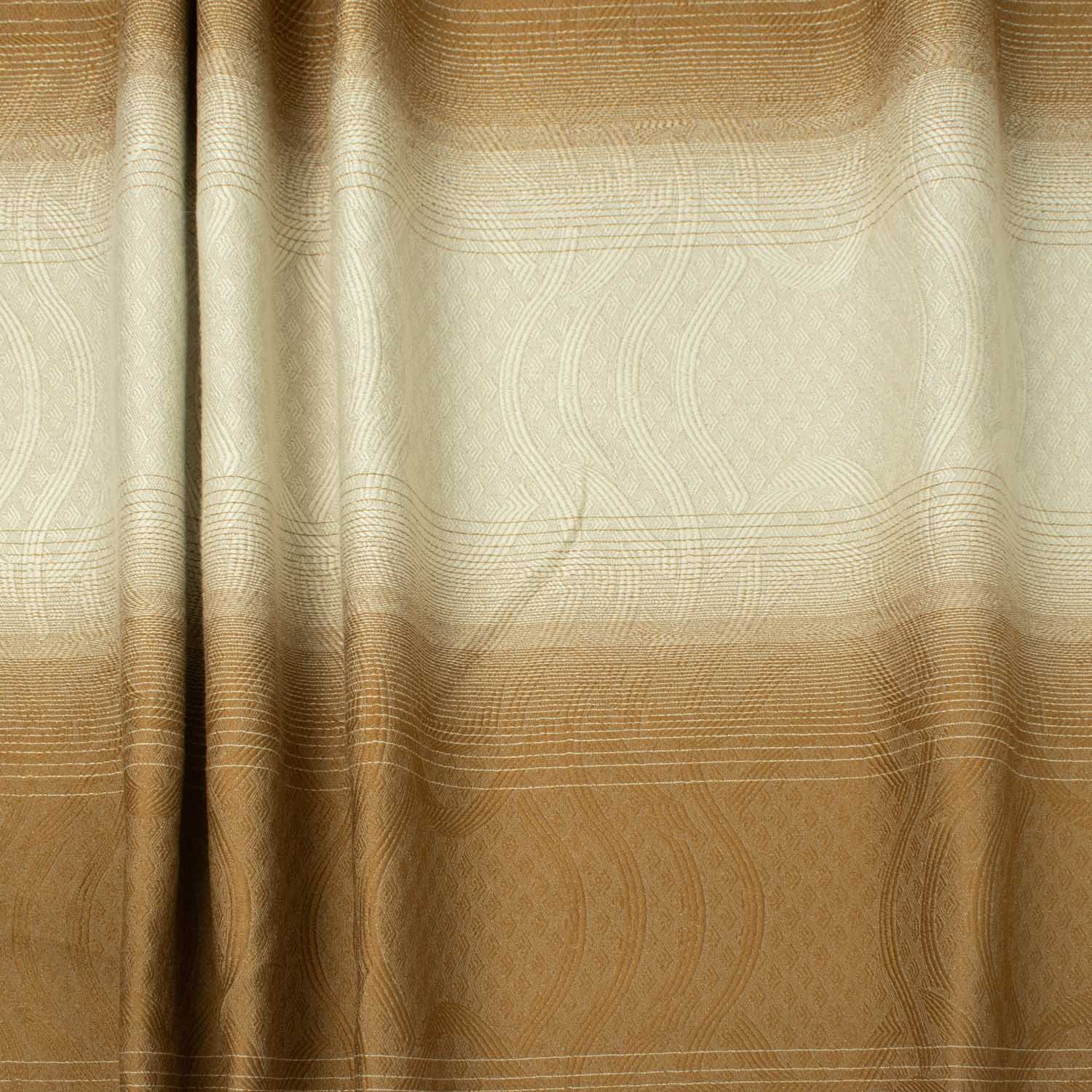 Turkish Curtaining/Upholstery Wave Ombré Shaded Brown Brocade